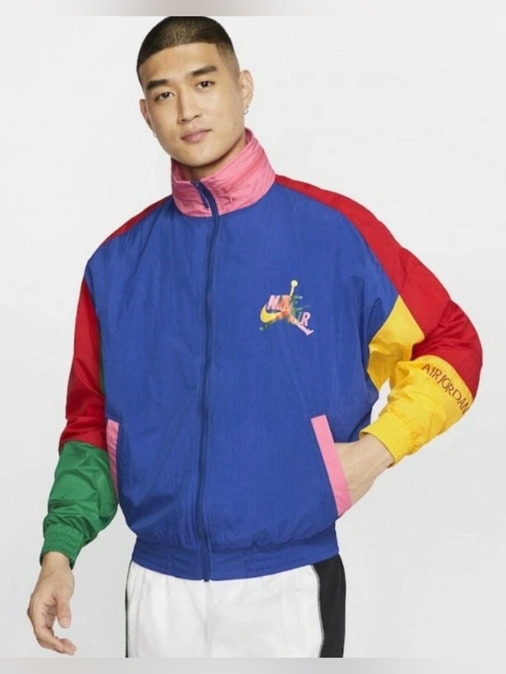 Nike Air Jordan Jumpman Classics Colorblock Retro Windbreaker Jacket Mens XXL